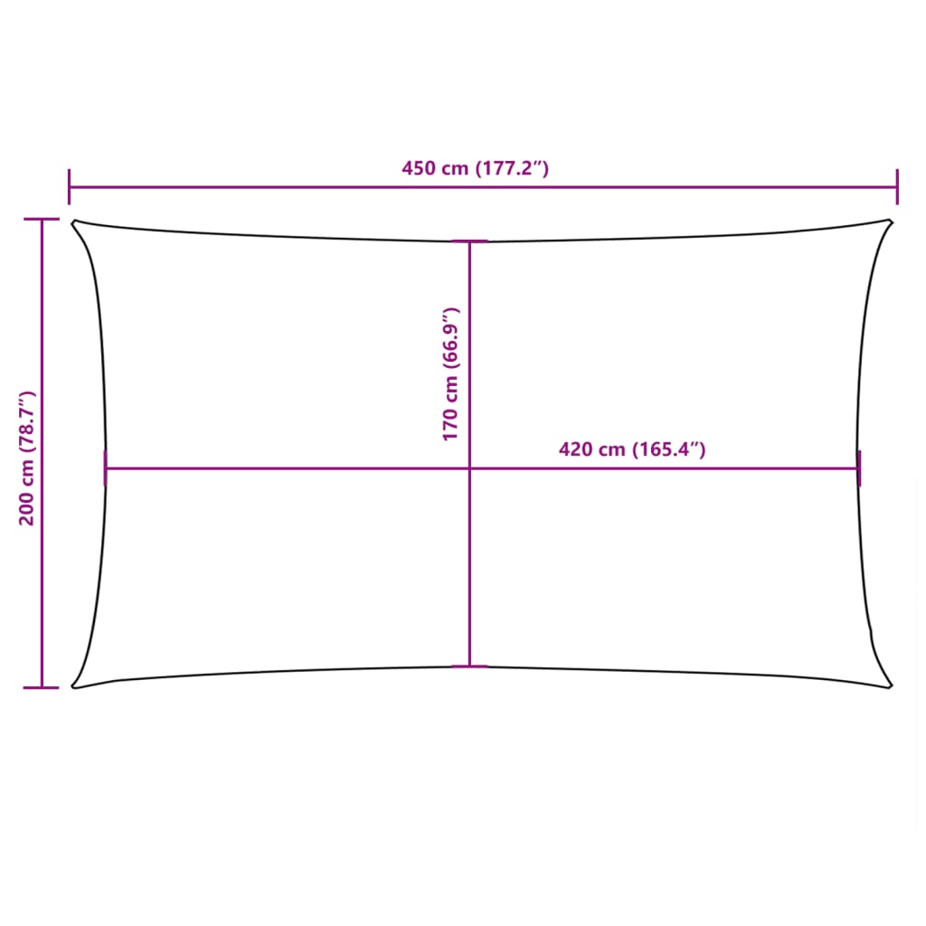 Sonnensegel Oxford-Gewebe Rechteckig 2x4,5 m Blau