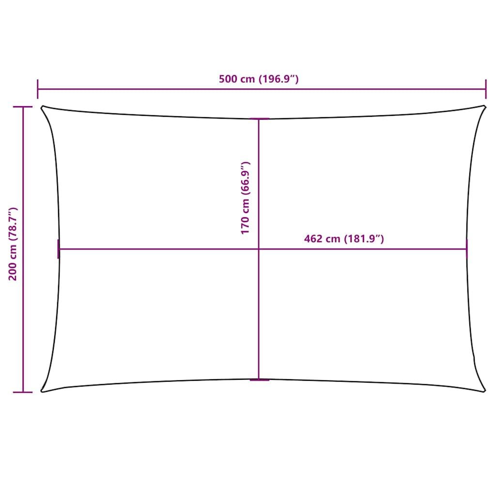 Sonnensegel Oxford-Gewebe Rechteckig 2x5 m Blau