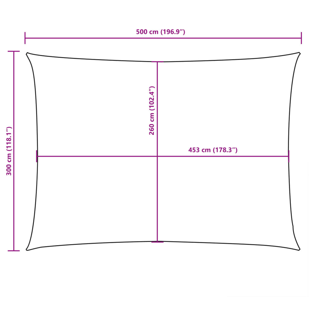 Sonnensegel Oxford-Gewebe Rechteckig 3x5 m Blau