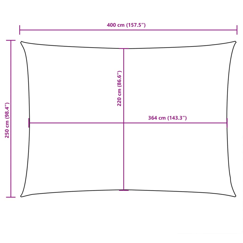 Sonnensegel Oxford-Gewebe Rechteckig 2,5x4 m Gelb