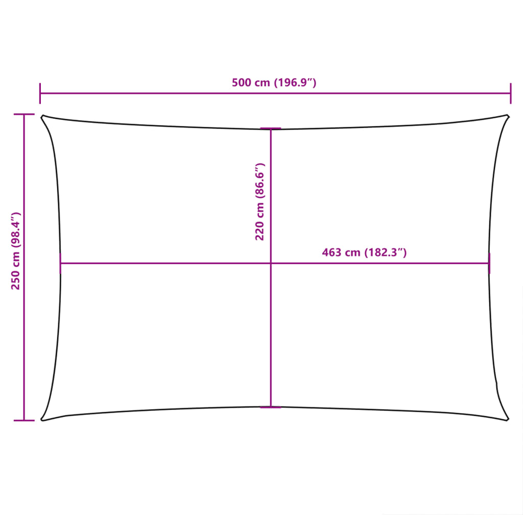 Sonnensegel Oxford-Gewebe Rechteckig 2,5x5 m Gelb