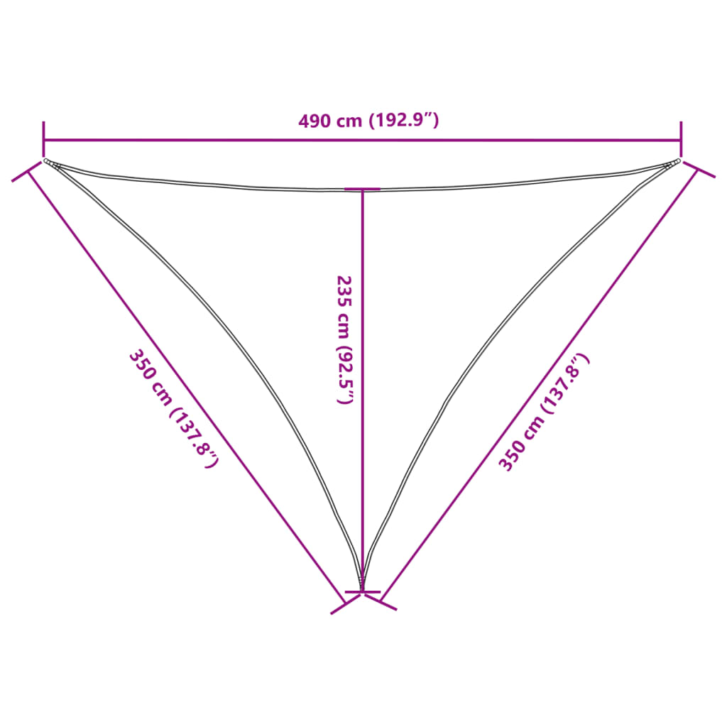Sonnensegel Oxford-Gewebe Dreieckig 3,5x3,5x4,9 m Gelb