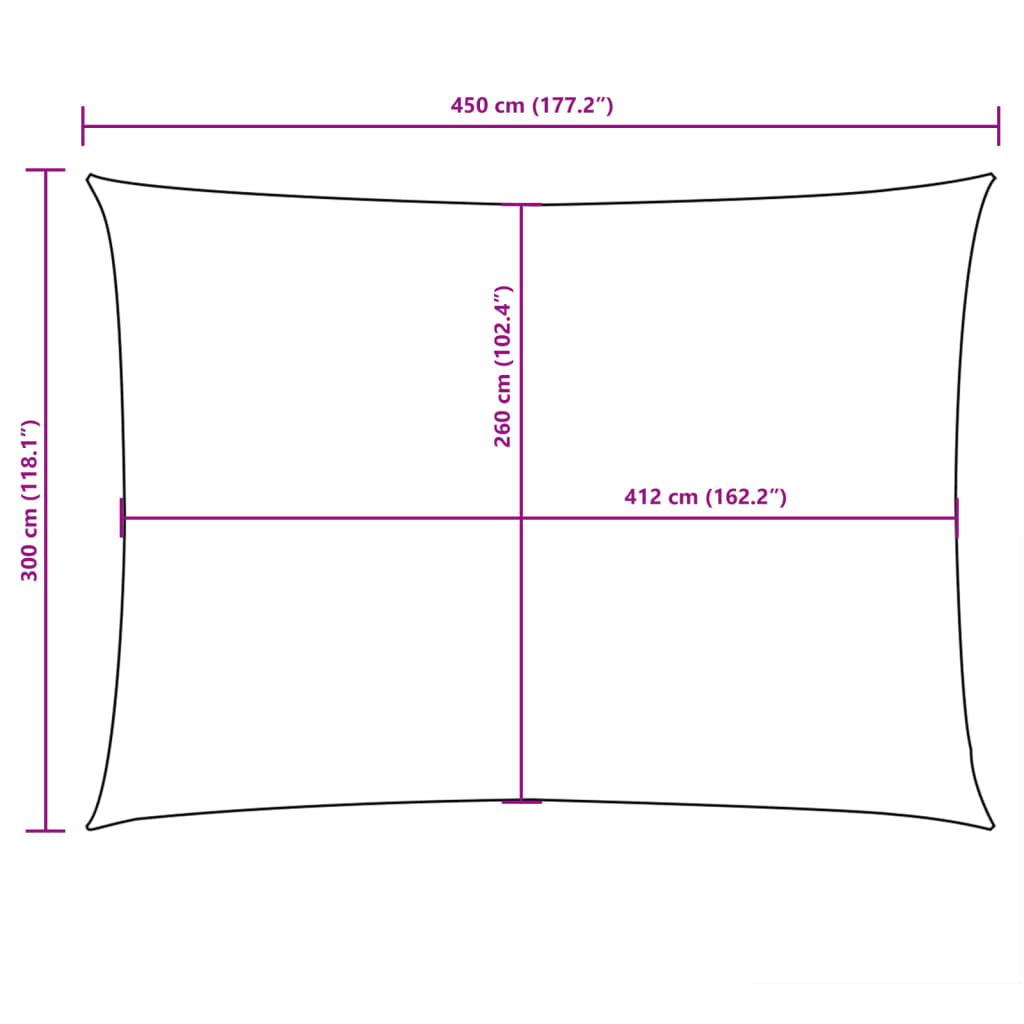 Sonnensegel Oxford-Gewebe Rechteckig 3x4,5 m Orange