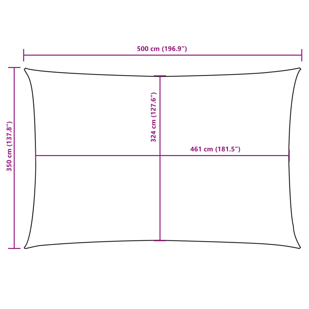 Sonnensegel Oxford-Gewebe Rechteckig 3,5x5 m Orange