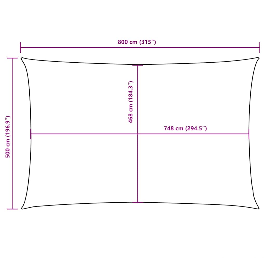 Sonnensegel Oxford-Gewebe Rechteckig 5x8 m Schwarz