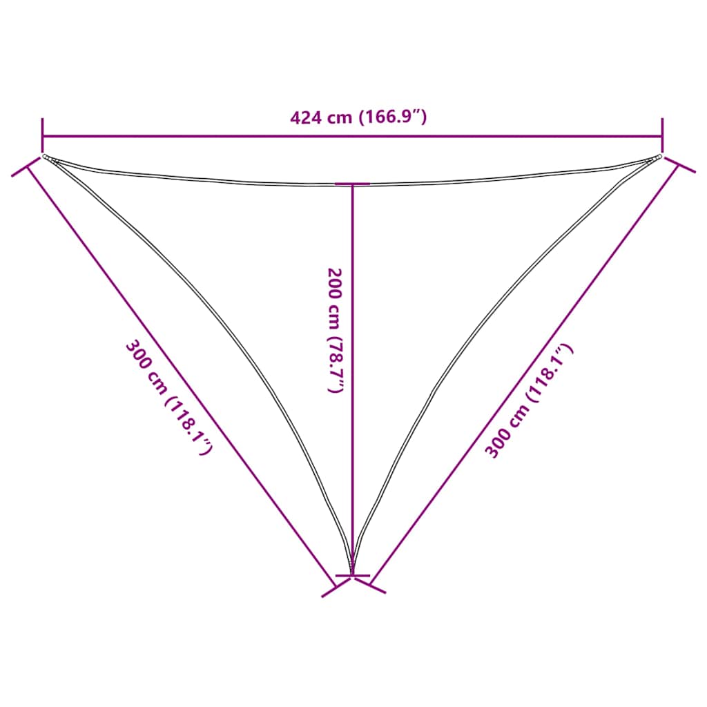Sonnensegel Oxford-Gewebe Dreieckig 3x3x4,24 m Schwarz