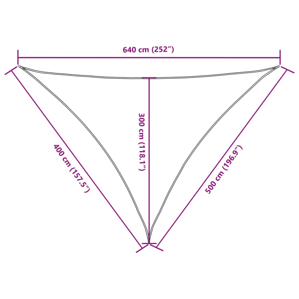 Sonnensegel Oxford-Gewebe Dreieckig 4x5x6,4 m Braun