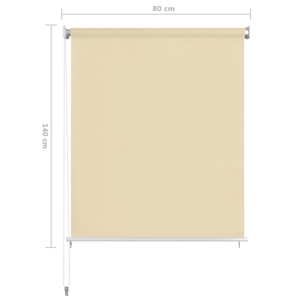 Außenrollo Creme 80x140 cm HDPE