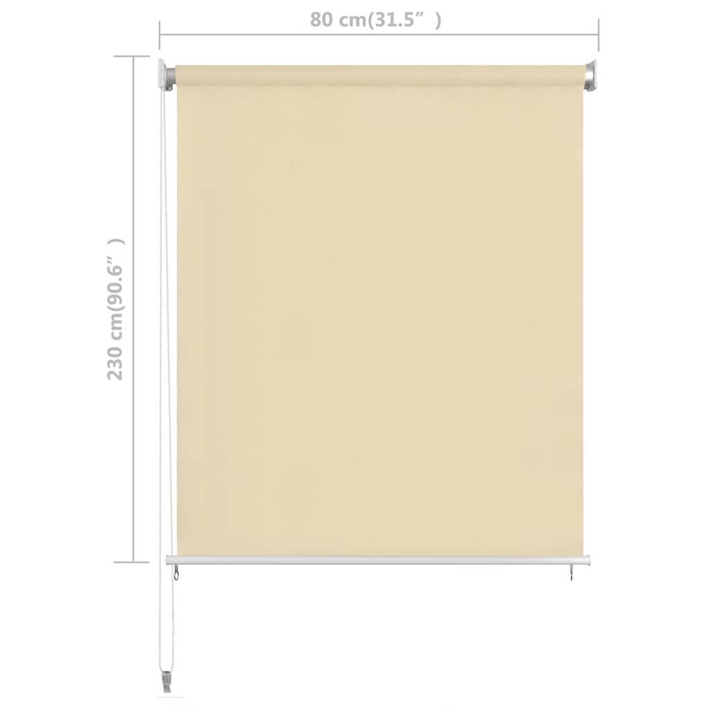 Außenrollo Creme 80x230 cm HDPE