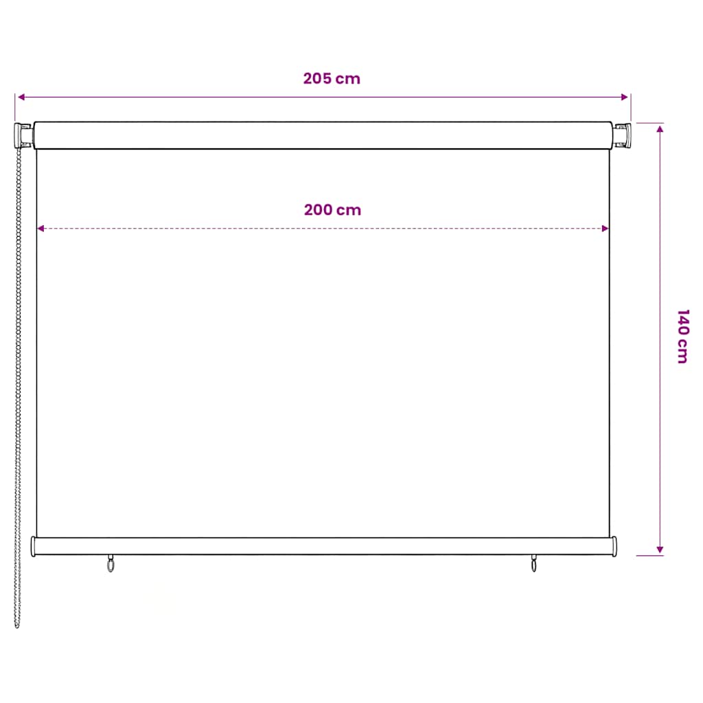 Außenrollo 205 (B) x 140 (H) cm Dunkelgrün HDPE