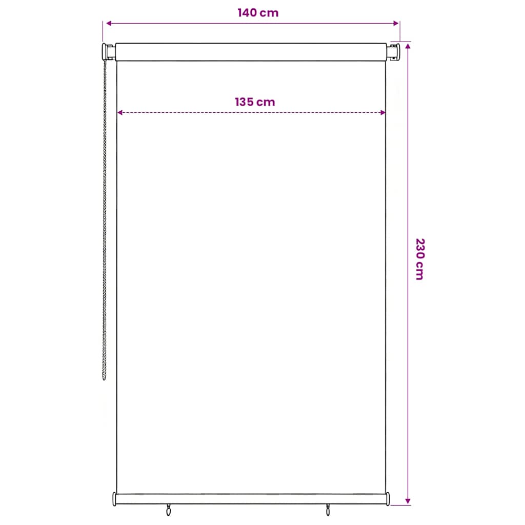 Außenrollo 145 (B)x230 (H) cm Dunkelgrün HDPE