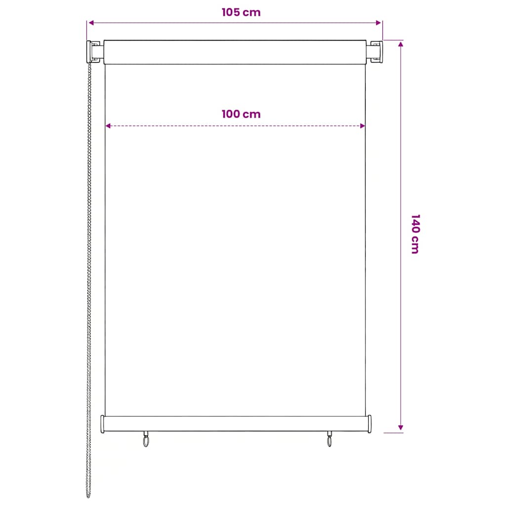 Außenrollo 105 (B)x140 (H) cm Blau HDPE