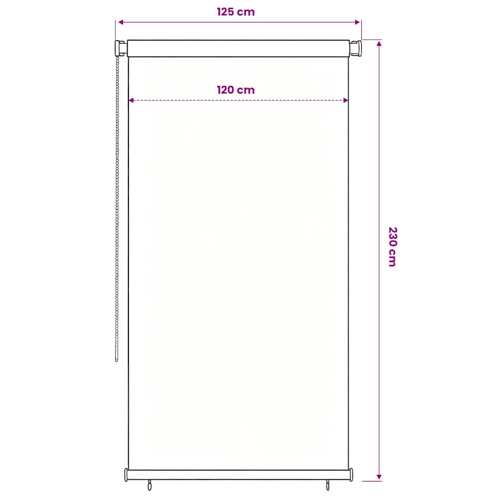 Außenrollo 125 (B)x230 (H) cm Blau HDPE