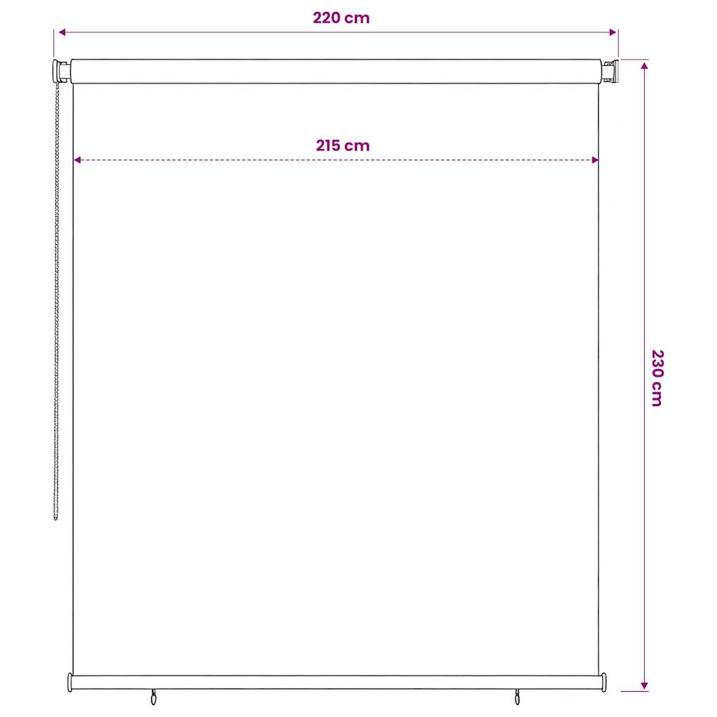 Außenrollo 225 (B) x 230 (H) cm Blau HDPE