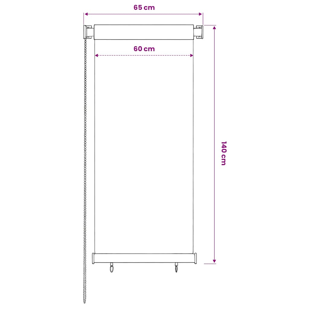 Außenrollo 65 (B)x140 (H) cm Schwarz