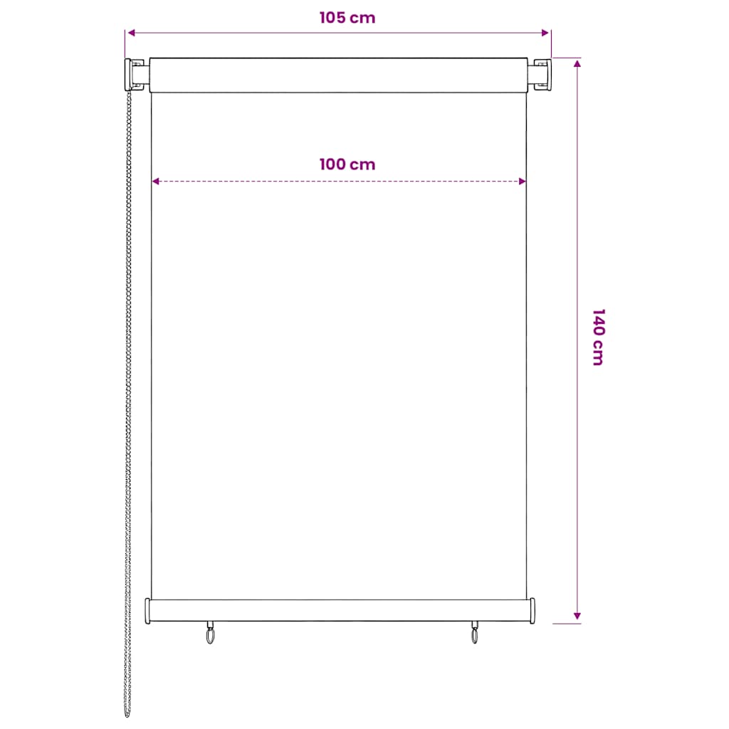 Außenrollo 105 (B) x 140 (H) cm Schwarz