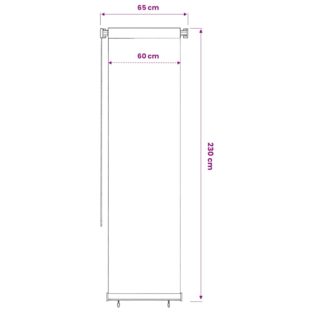 Außenrollo 65 (B) x 230 (H) cm Schwarz HDPE