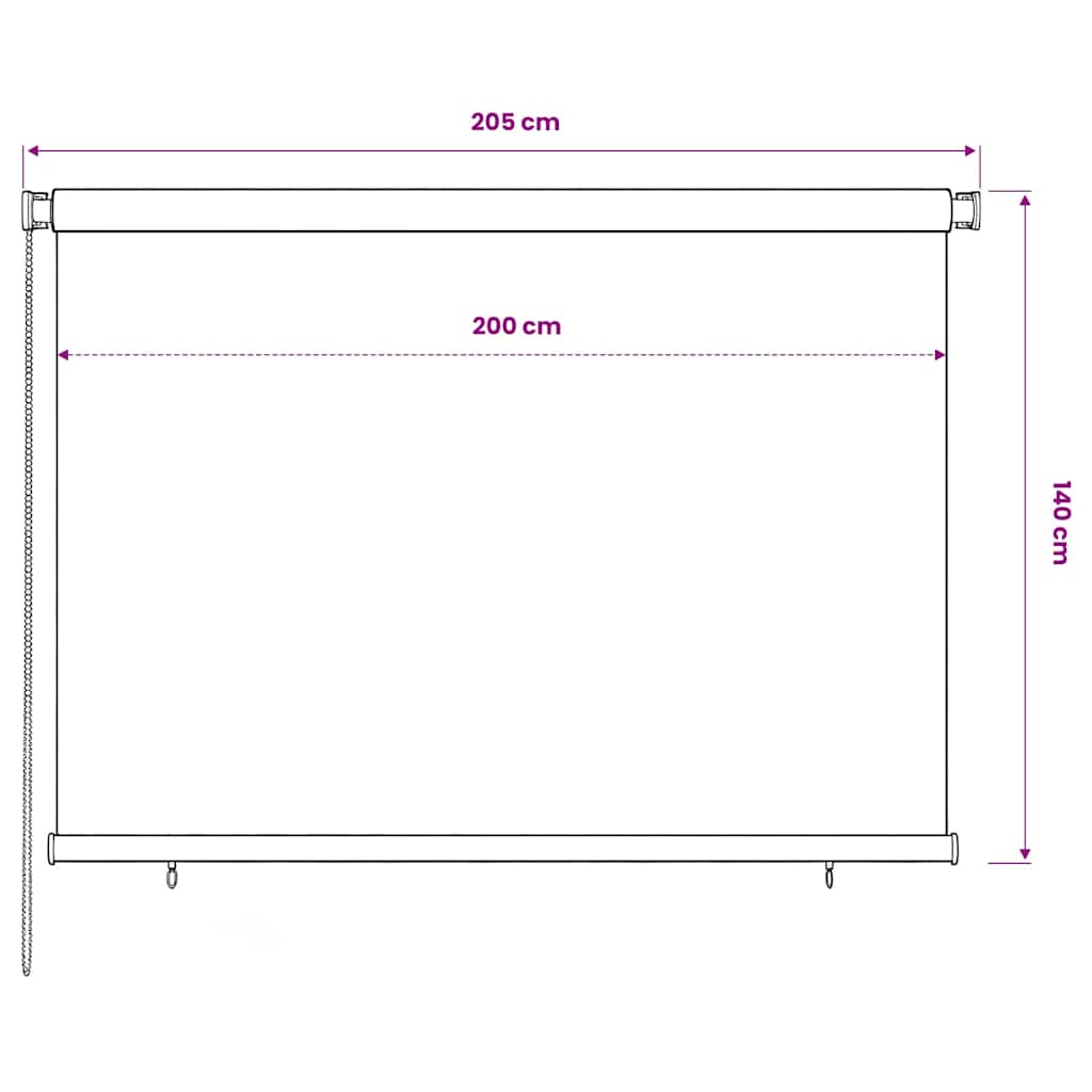 Außenrollo 205 (B)x140 (H) cm Braun HDPE