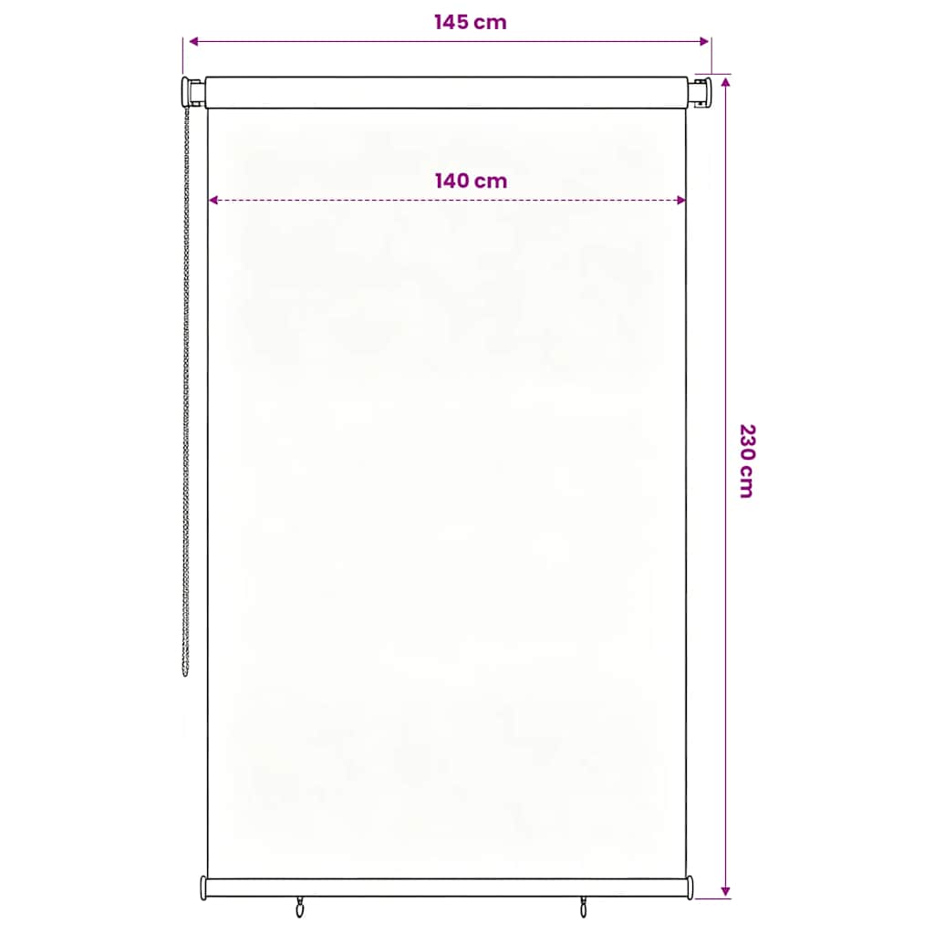 Außenrollo 145 (B) x 230 (H) cm Braun HDPE
