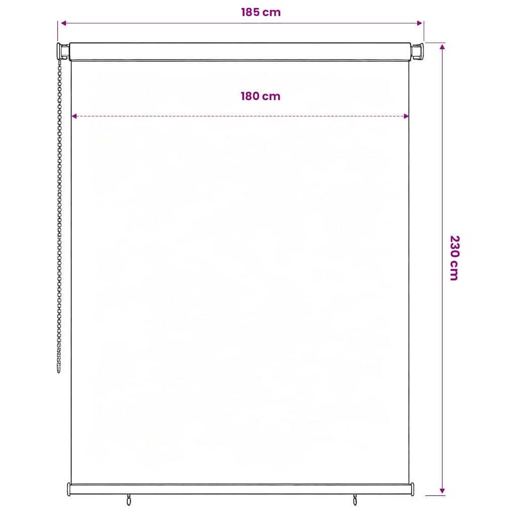 Außenrollo 185 (B)x230 (H) cm Braun