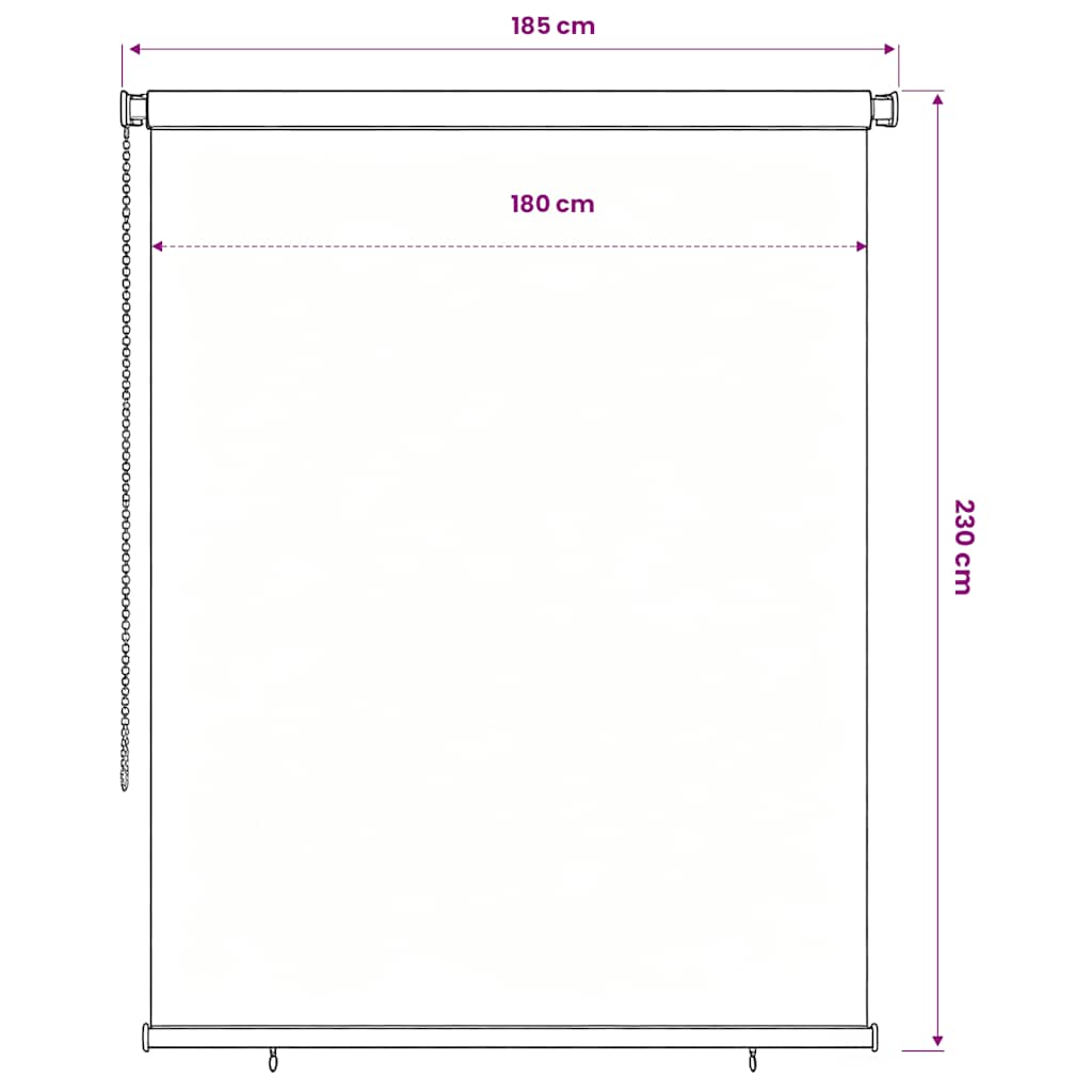 Außenrollo 185 (B) x 230 (H) cm Braun