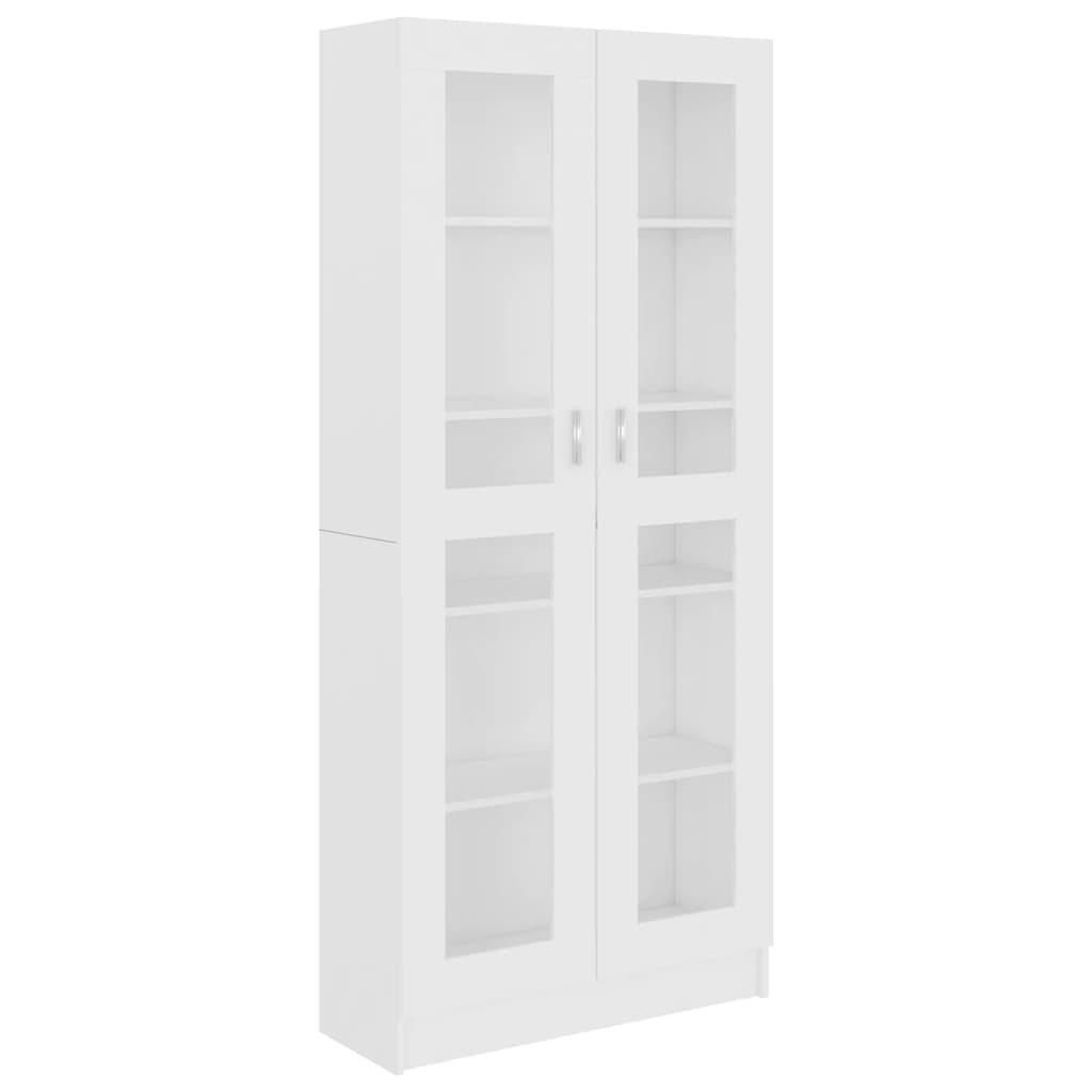 Vitrinenschrank Weiß 82,5x30,5x185 cm Holzwerkstoff