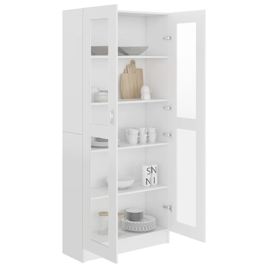 Vitrinenschrank Weiß 82,5x30,5x185 cm Holzwerkstoff