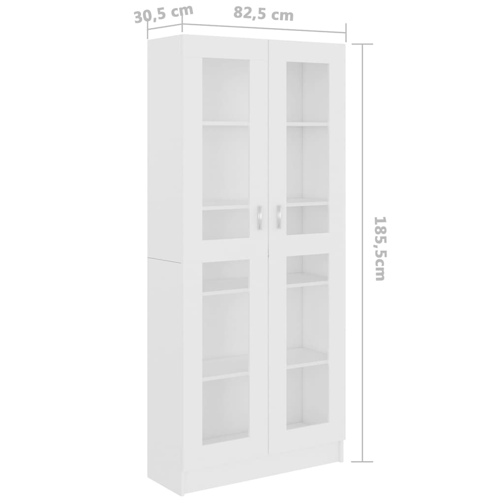 Vitrinenschrank Weiß 82,5x30,5x185 cm Holzwerkstoff