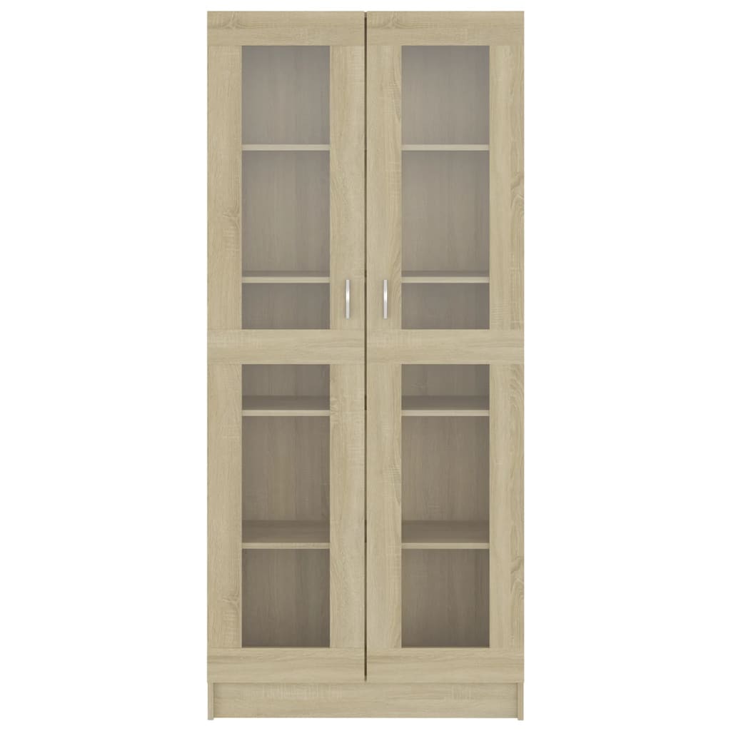 Vitrinenschrank Sonoma-Eiche 82,5x30,5x185 cm Holzwerkstoff