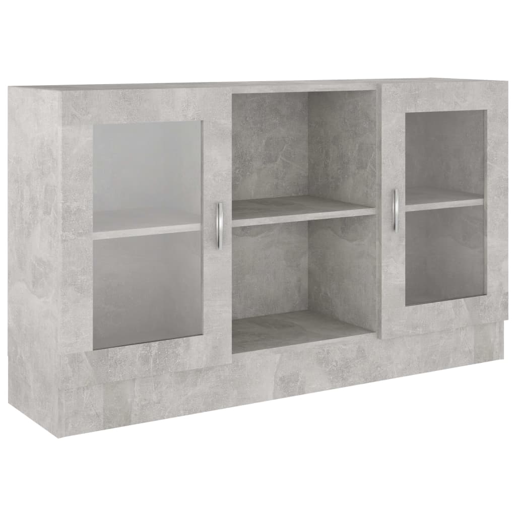 Display Cabinet Concrete Grey 120x30.5x70 cm Wood Material