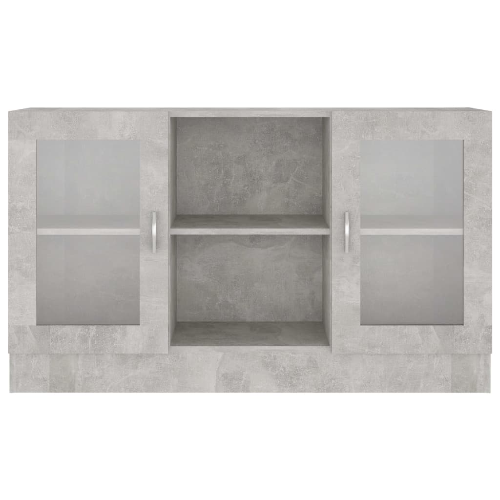 Display Cabinet Concrete Grey 120x30.5x70 cm Wood Material