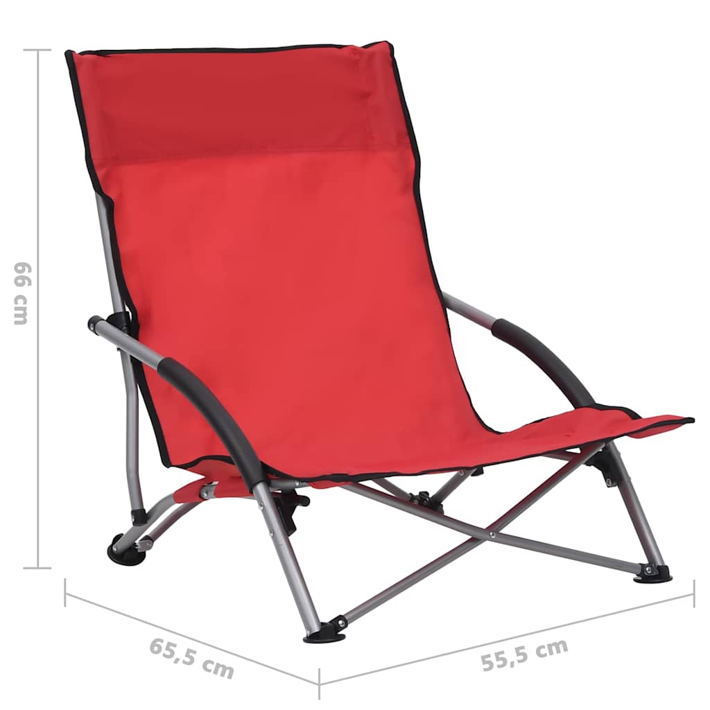 Klappstühle, 2 Stück, roter Stoff