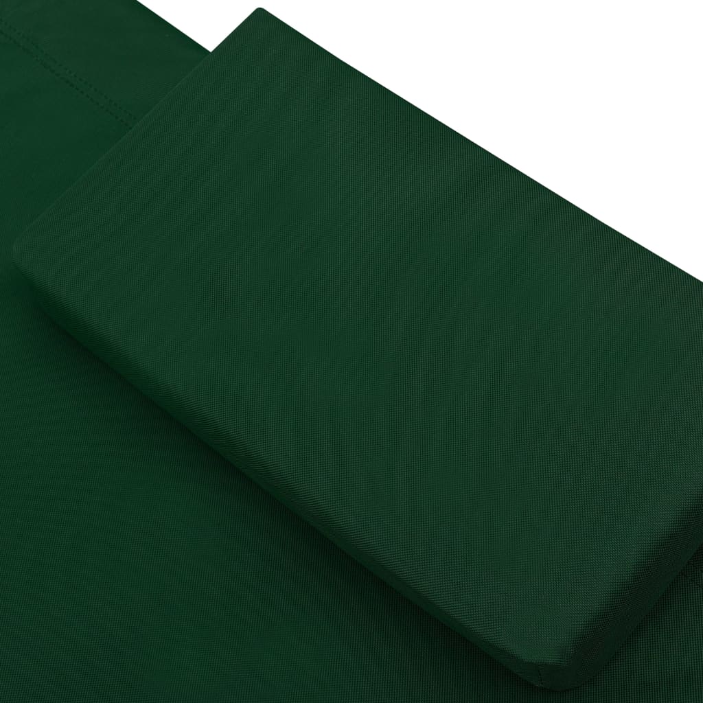 Chaise longue avec toit ouvrant et coussin vert