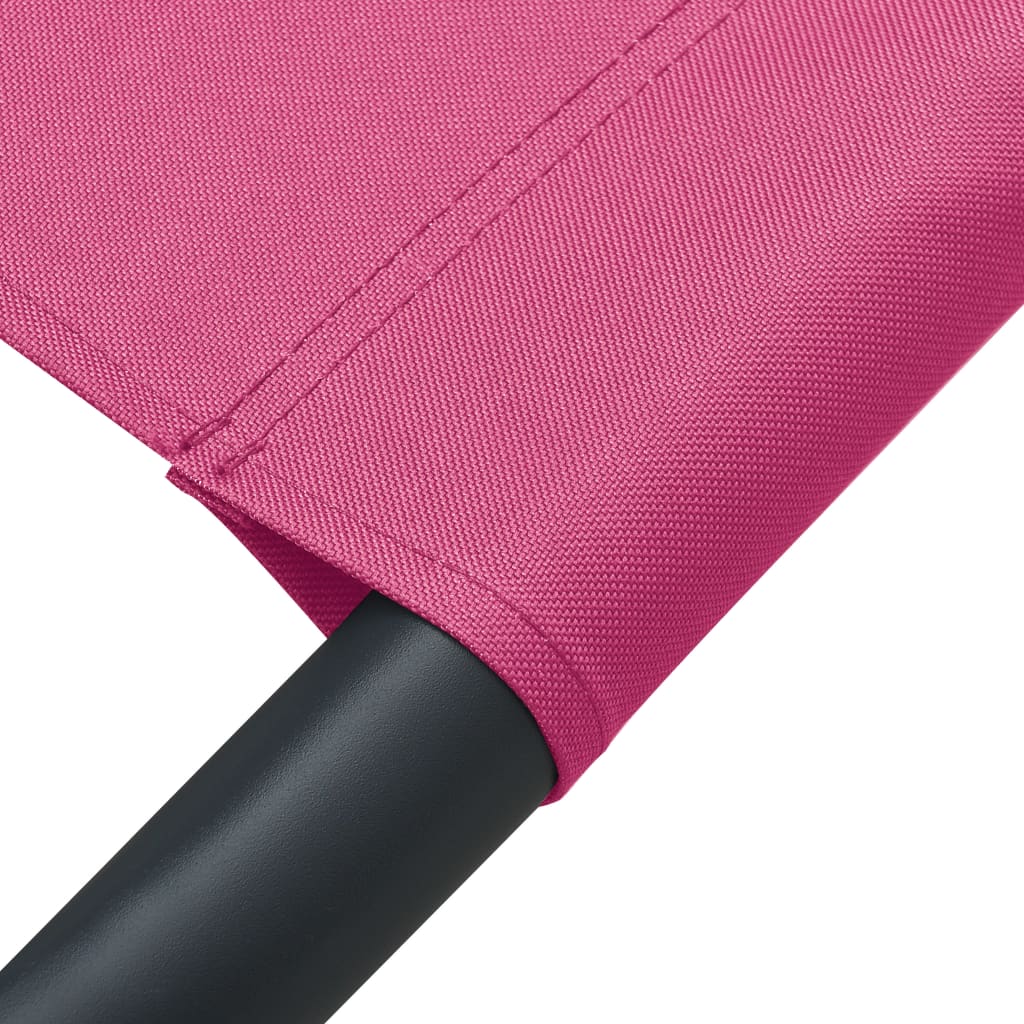 Chaise longue avec pare-soleil et coussin rose