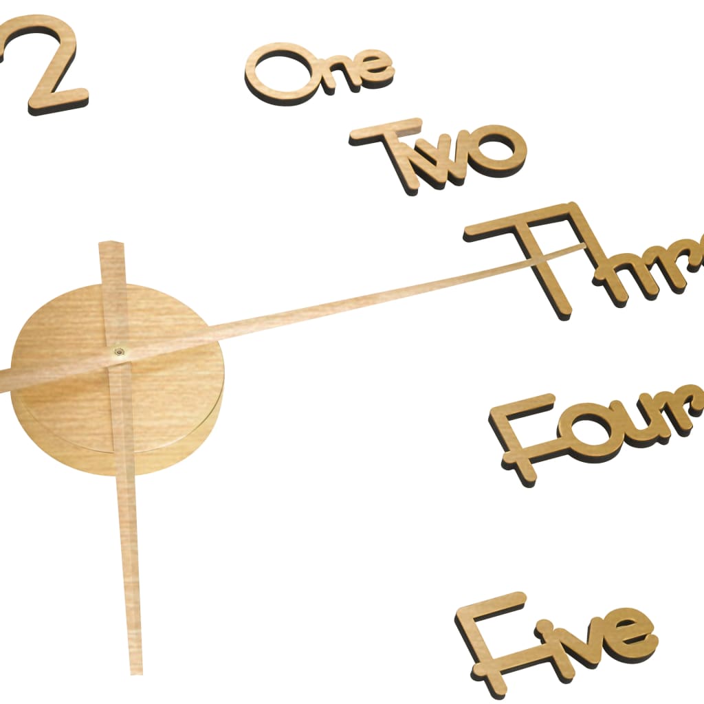 3D Wall Clock Modern Design Golden 100 cm XXL