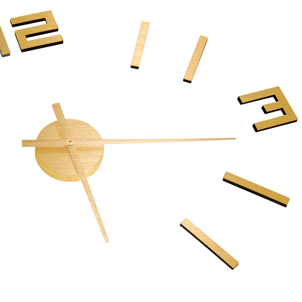 3D Wall Clock Modern Design Golden 100 cm XXL