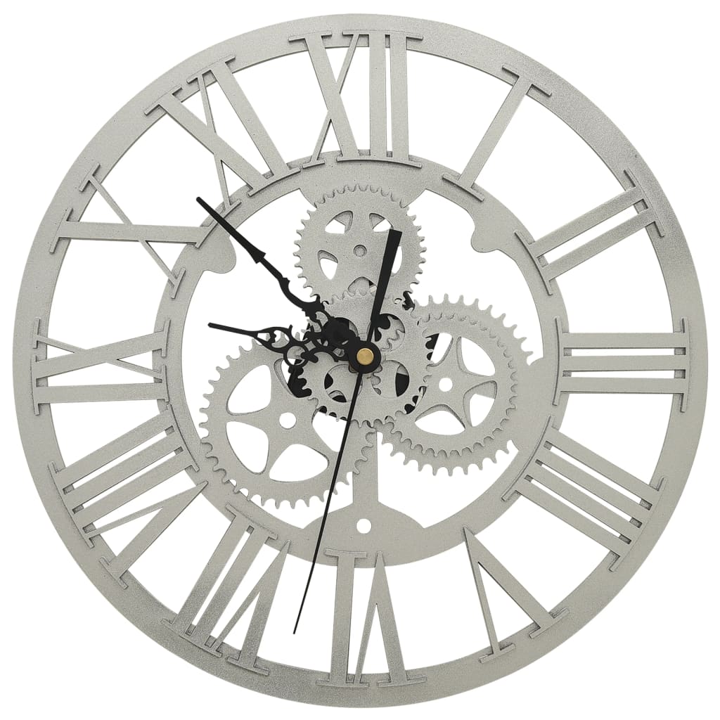 Horloge murale argentée 30 cm acrylique