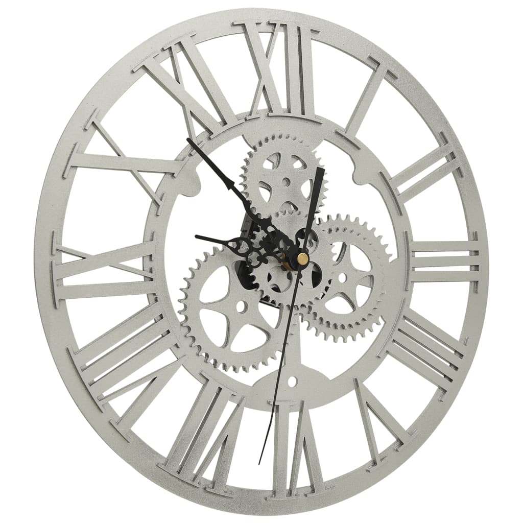 Horloge murale argentée 30 cm acrylique
