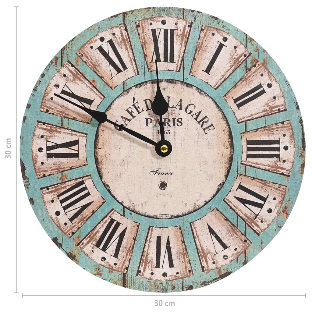 Wanduhr Mehrfarbig 30 cm MDF