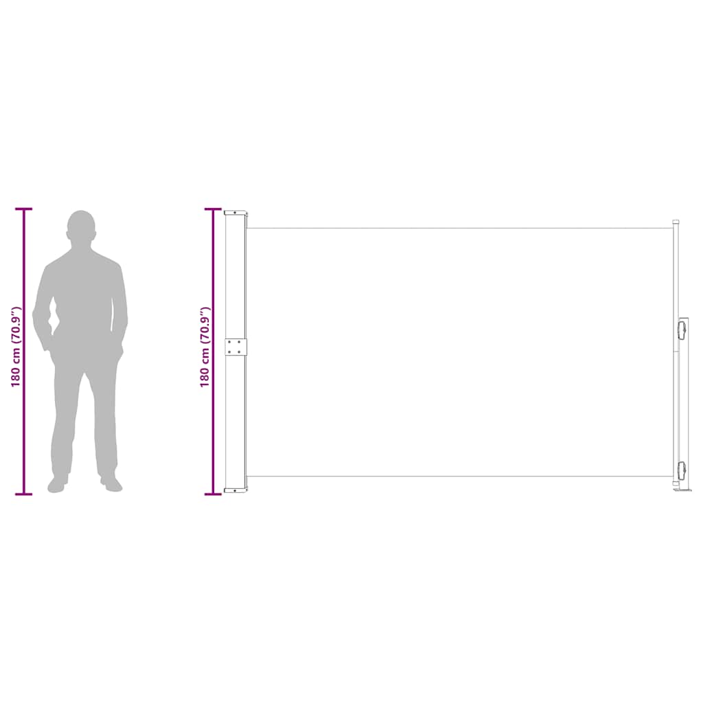 Seitenmarkise Ausziehbar 180x314 cm Braun