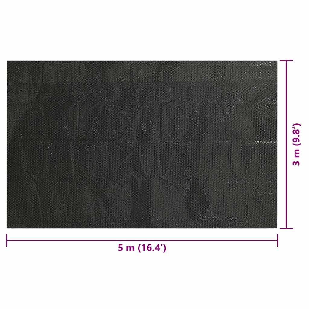 Rechteckige Poolabdeckung 500x300 cm PE Schwarz
