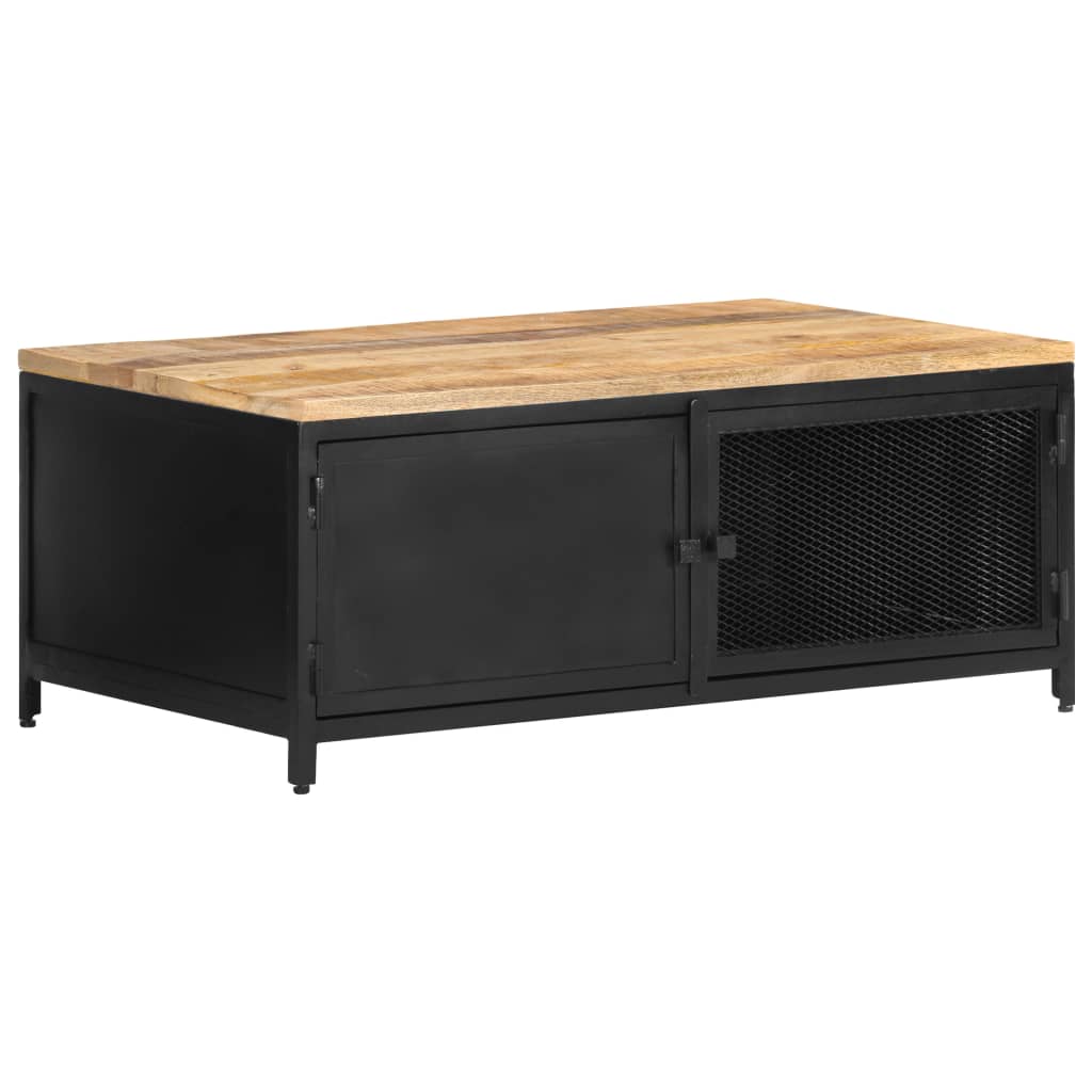 Table basse 90x50x37 cm Bois de manguier massif brut