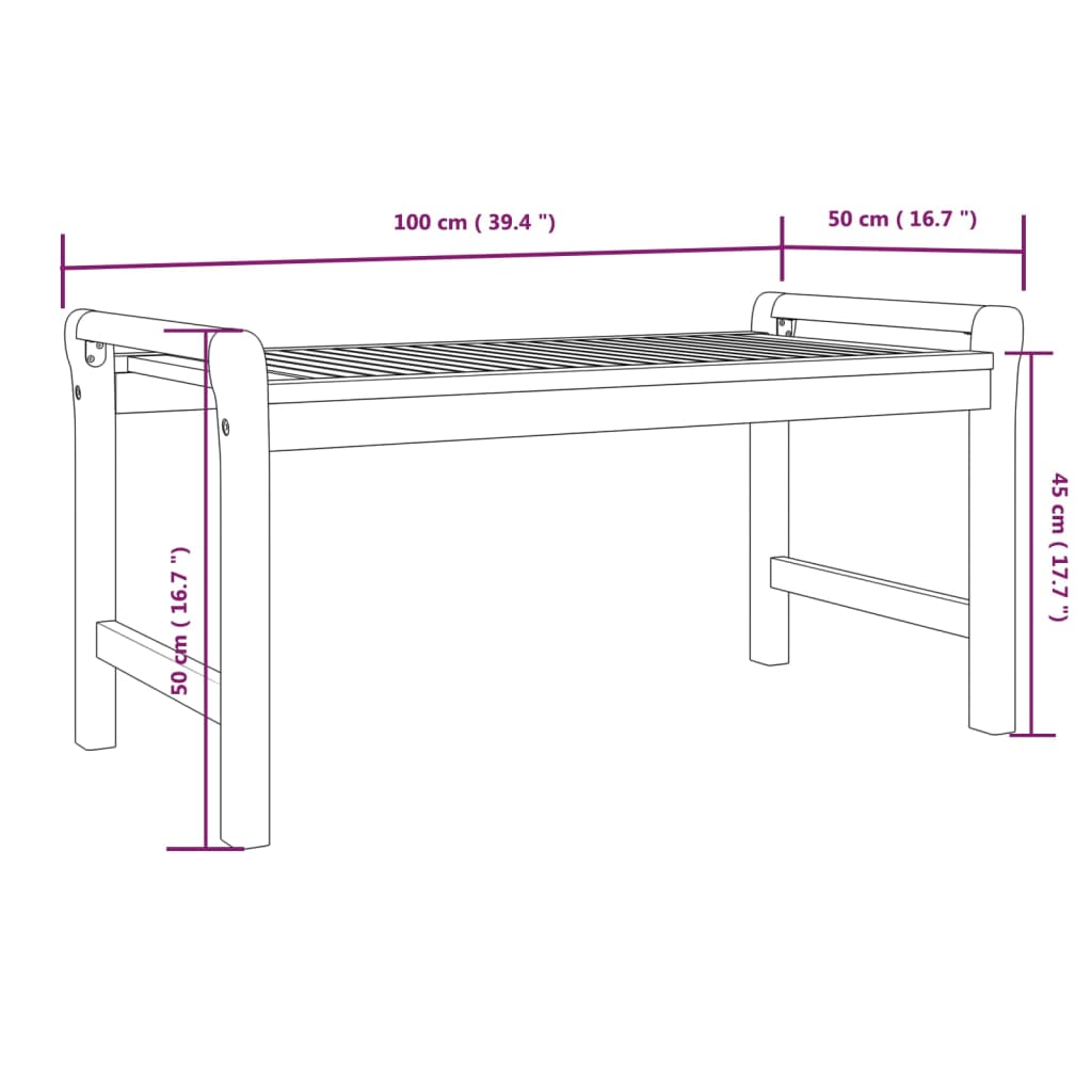 Couchtisch 100x50x50 cm Massivholz Akazie