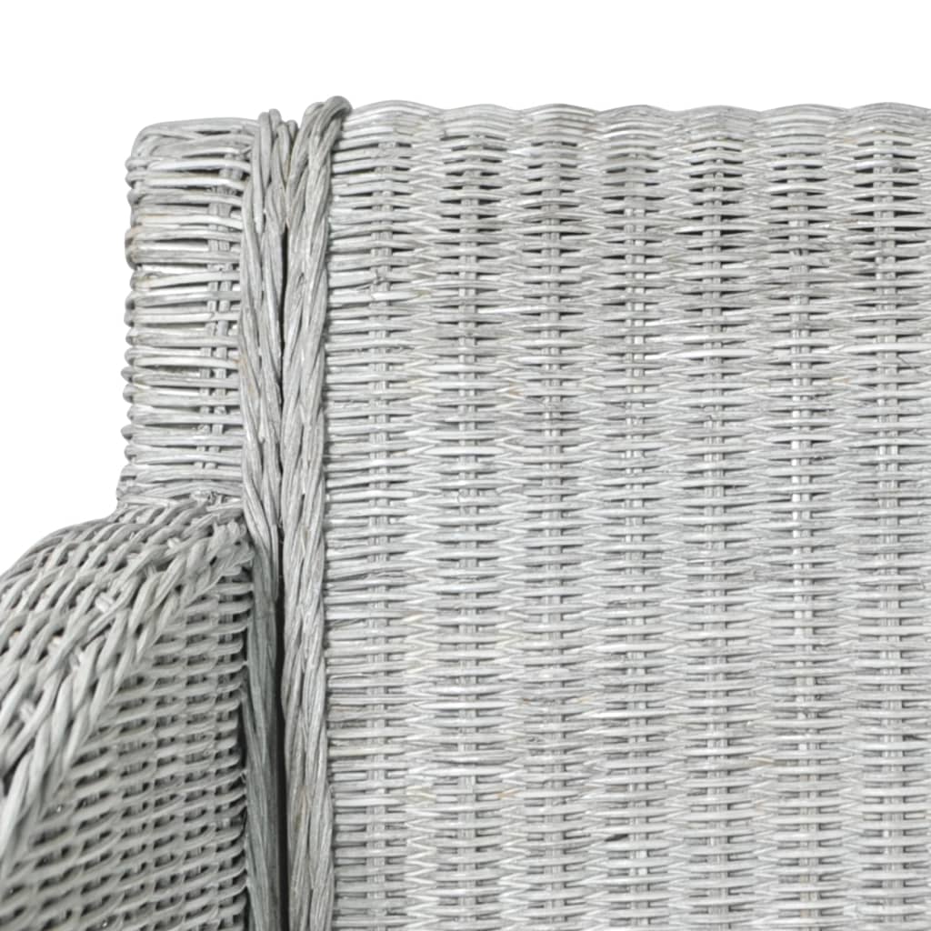 Dining chair with cushion grey natural rattan