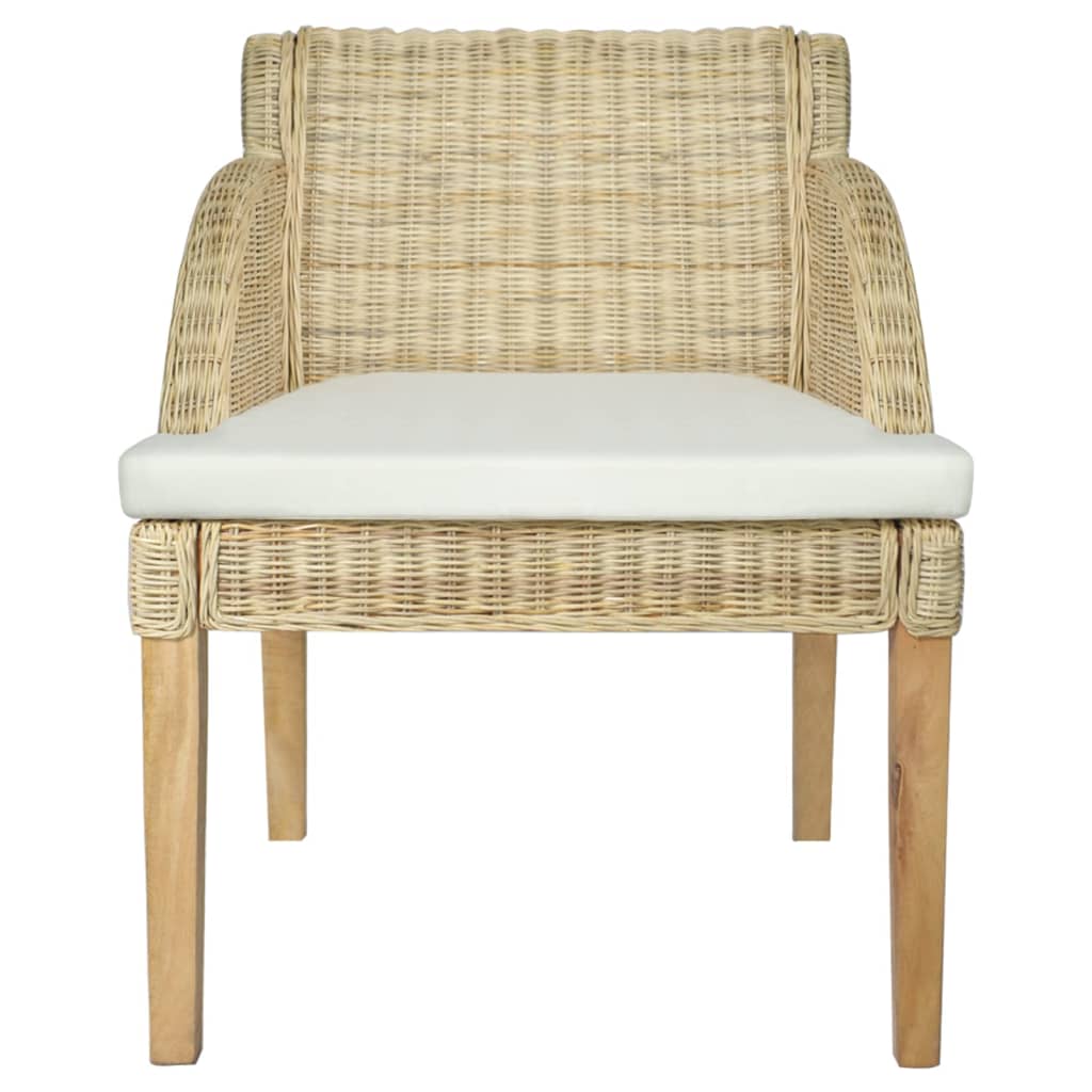 Esszimmerstühle mit Kissen 2 Stk. Natur Rattan