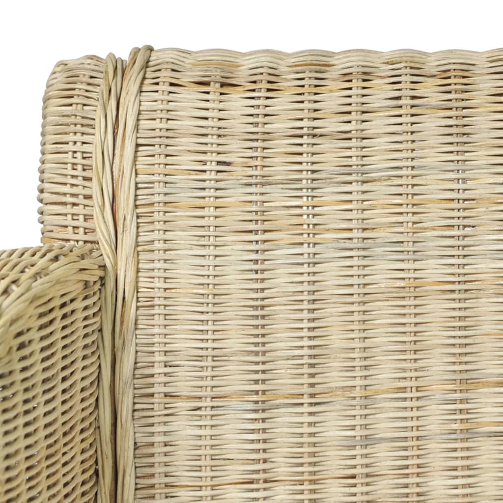 Esszimmerstühle mit Kissen 2 Stk. Natur Rattan