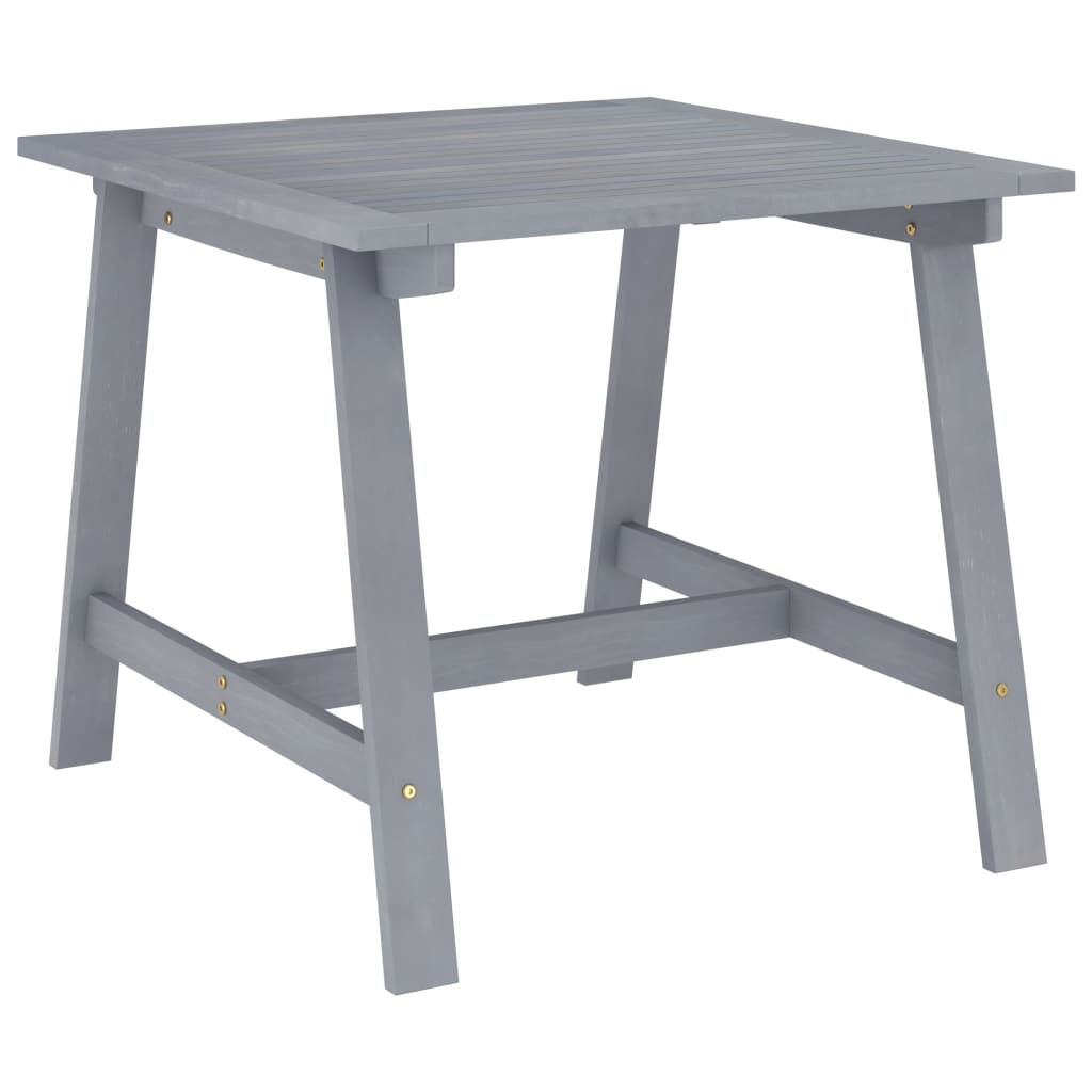 Table à manger de jardin grise 88x88x74 cm en bois d'acacia massif