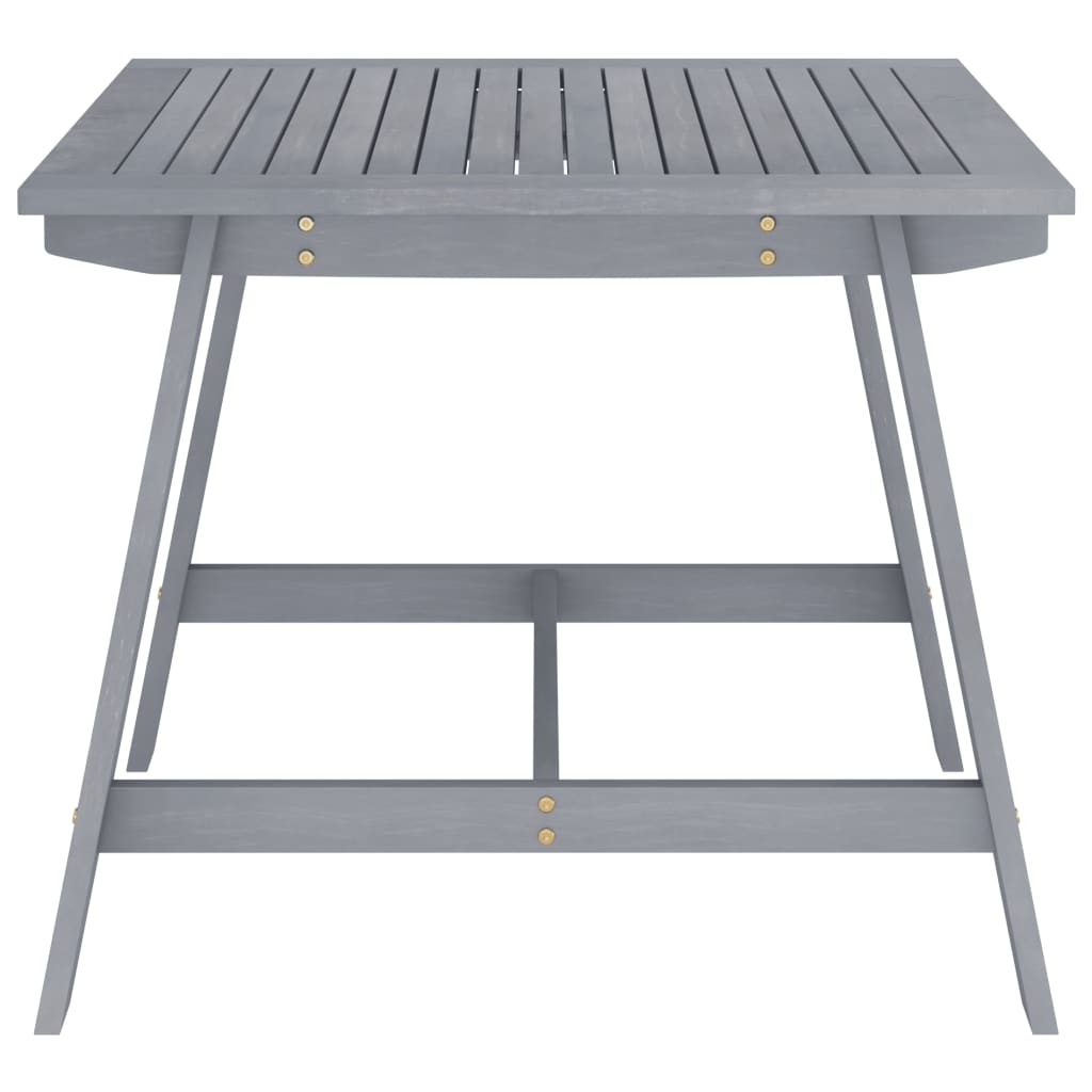 Table à manger de jardin grise 88x88x74 cm en bois d'acacia massif