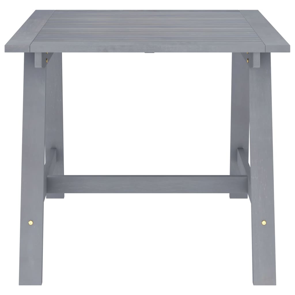 Table à manger de jardin grise 88x88x74 cm en bois d'acacia massif