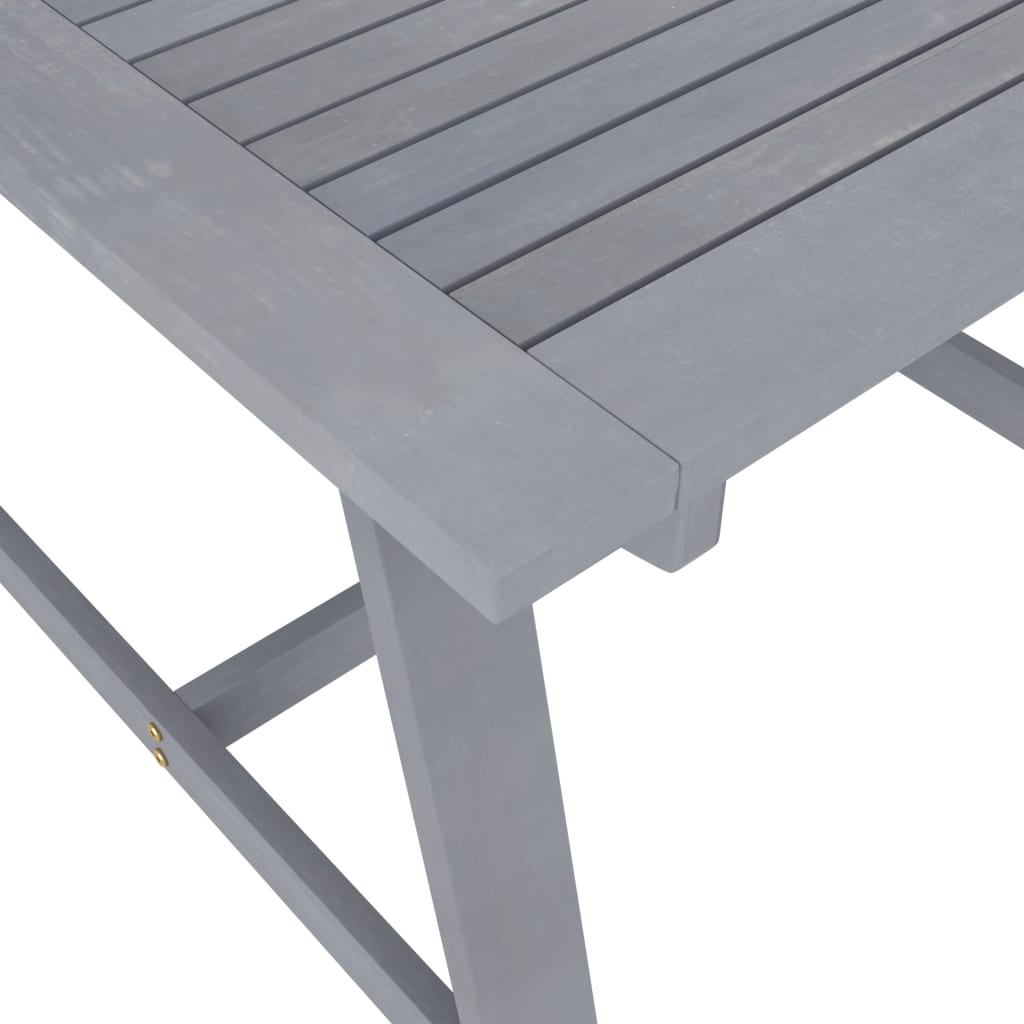 Table à manger de jardin grise 88x88x74 cm en bois d'acacia massif